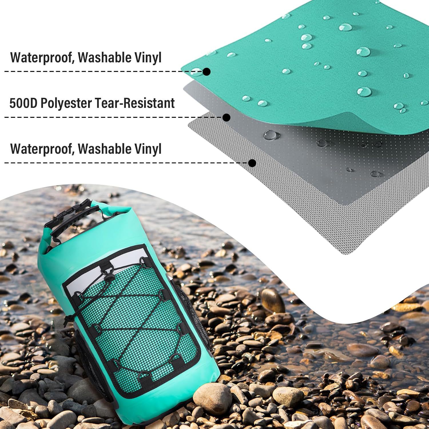 25L Waterproof Backpack Swimmi - Dry Bag Roll Top recension och pris